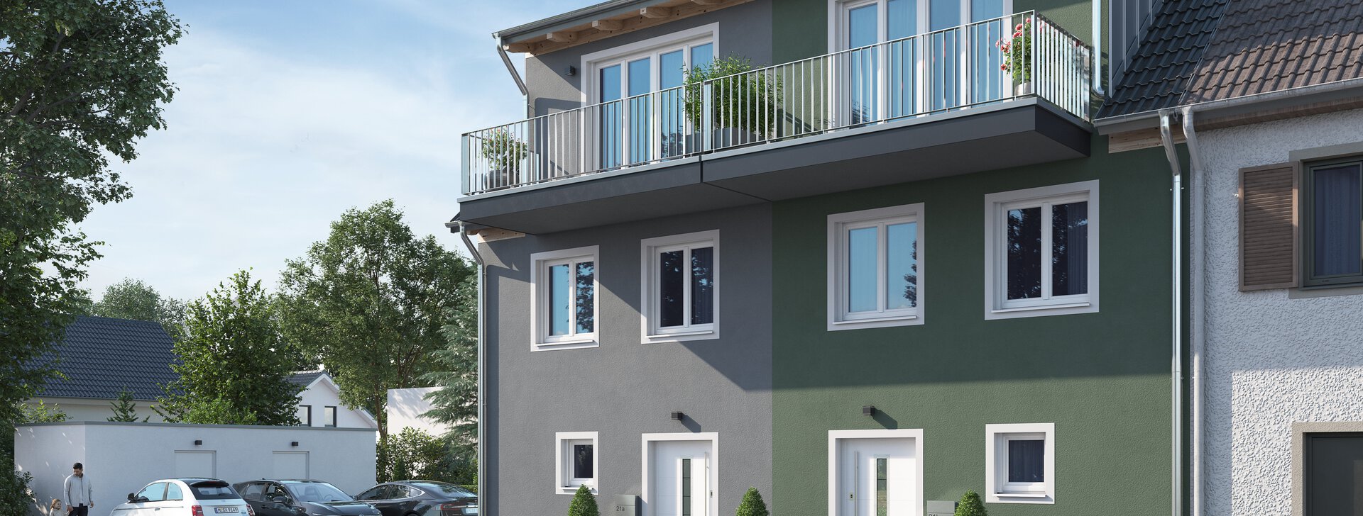 Neubauprojekt BW 21 in Traunstein - baufälliges Stadthaus macht Platz für zwei moderne Reihenhäuser