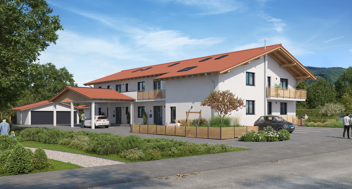 Außenvisualisierung Neubauwohnungen am Kurpark | Bergen im Chiemgau | HausBauHaus Immobilien