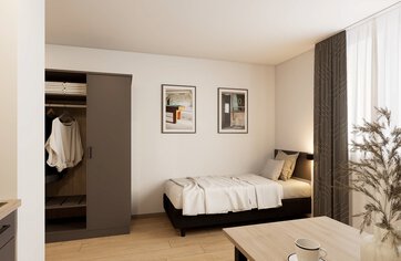 Visualisierung, Studentenapartments, Neubauprojekt, Bauträgervertrieb | © HausBauHaus GmbH