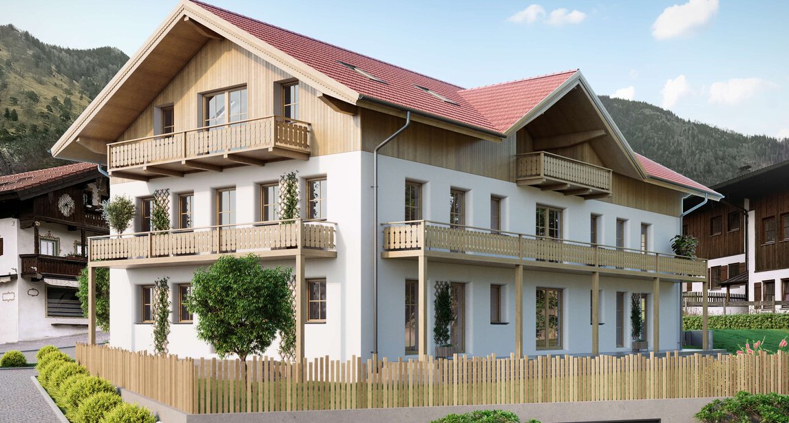 Neubauprojekt Mehrfamilienhaus Marquartstein Holzbau I HausBauHaus Immobilien | © HausBauHaus Immobilien