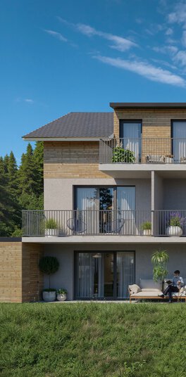 Außenvisualisierung, Neubauvorhaben, Neubauwohnung | © HausBauHaus GmbH