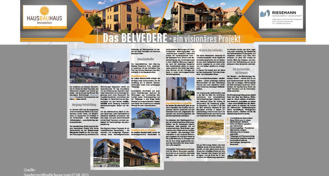 Immobilienprojektierung - Neubau - dasBelvedere Traunstein - HausBauHaus Immobilien Traunstein