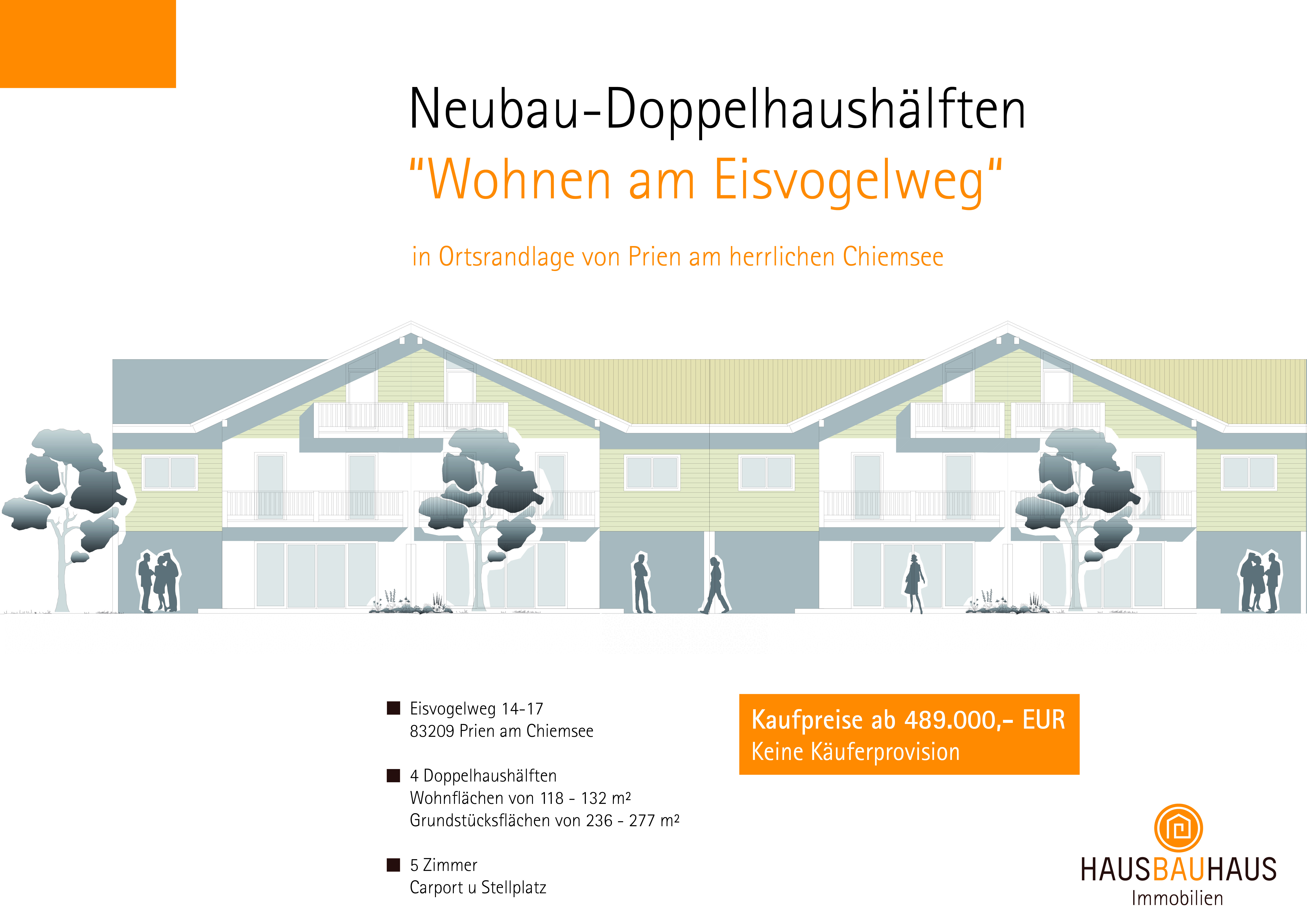 4 Doppelhaushälften in Prien | Neubauprojekt Eisvogelweg | HausBauHaus Immobilienmakler | © HausBauHaus GmbH