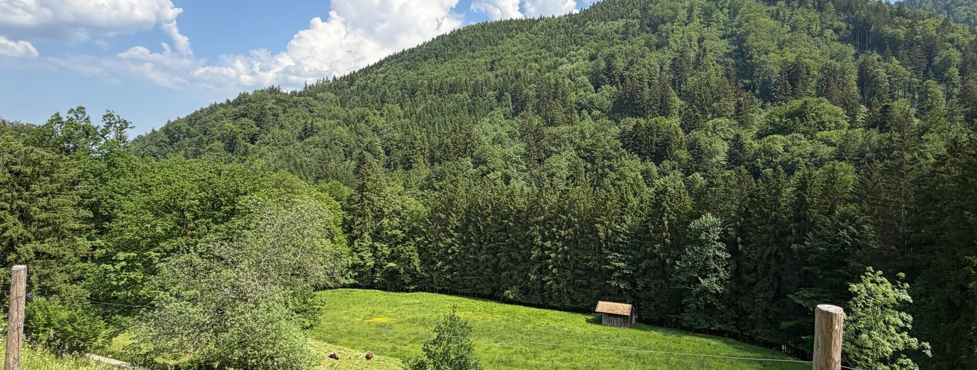 Almhütte in den Bergen, Bergblick, Urlaub im Grünen, Berghütte, Chiemgauer Alpen, bergen im Chiemgau, Wanderhütte, | © HausBauHaus GmbH